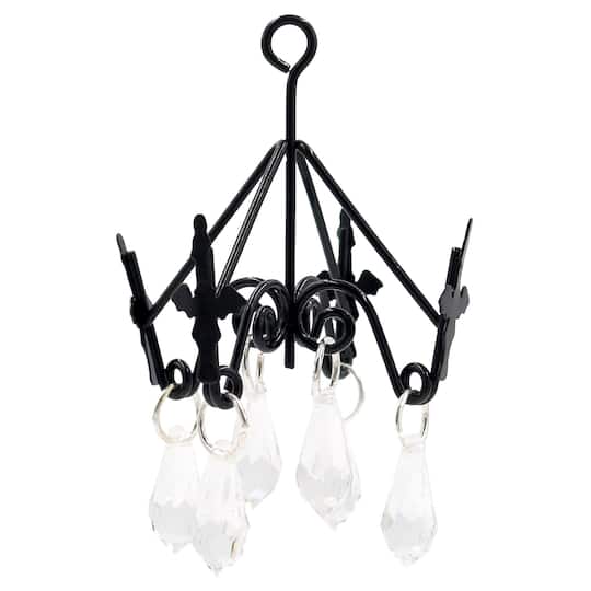 Mini Black Bat & Crystal Chandelier Decoration by Ashland®